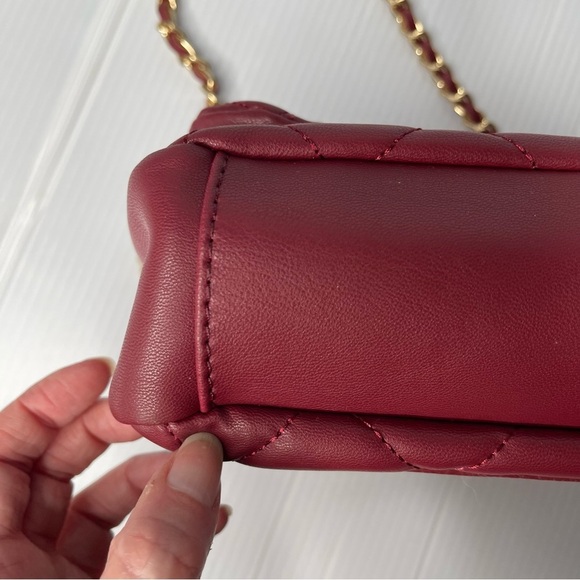 BADGLEY MISCHKA Burgundy Studded Quilted Shoulder Bag - Picture 5 of 13